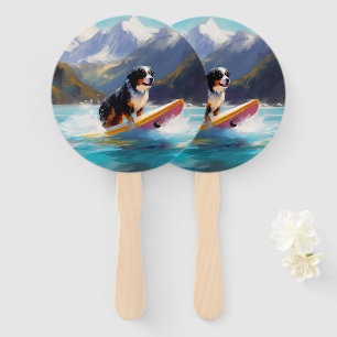 Leque Pintura de surfe na praia de Bernese