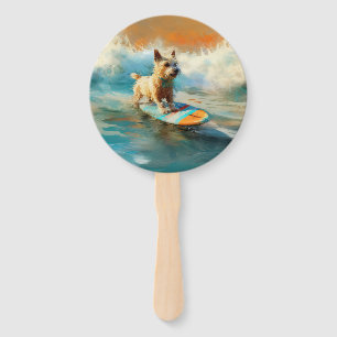 Leque Pintura para surfar na praia do Biewer Terrier