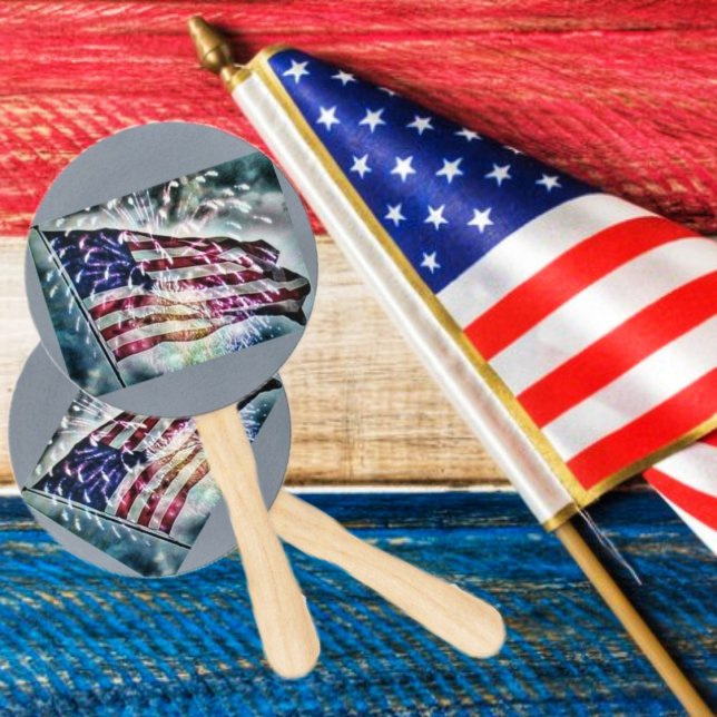 Leque Plano de fundo do Fireworks (Wave these fans, as if you are waving the Flag, with these Fireworks Backdrop Hand Fans!)