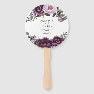 Leque Plum Peonies Romântico Programa Casamento Fã