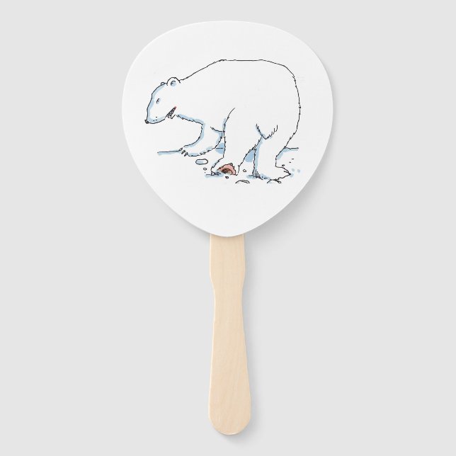 Leque Polar Bear paddle hand fans (Frente)