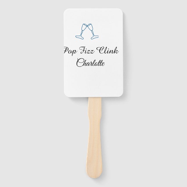 Leque Pop fizz clink blue champagne bottle new year (Frente)