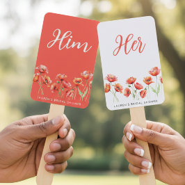 Leque Poppy Flower Guess Who Game Baby Bridal Shower