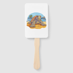 Leque Praia de desenho animado de tartaruga