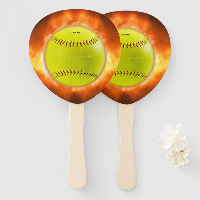 Leque Presentes gays do Softball artístico em chamas da  (Frente e Verso)