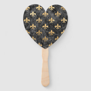 Leque Preto Velvet Fleur De Lis Mardi Orleans