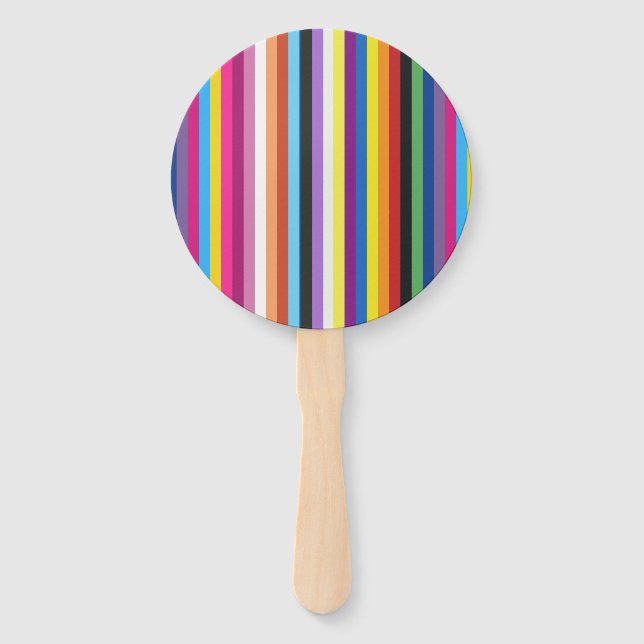 Leque Pride Flag Colorful Stripes Pattern Hand Fan (Frente)