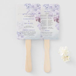 Leque Primavera roxo moderno, fã de casamento do boho fl
