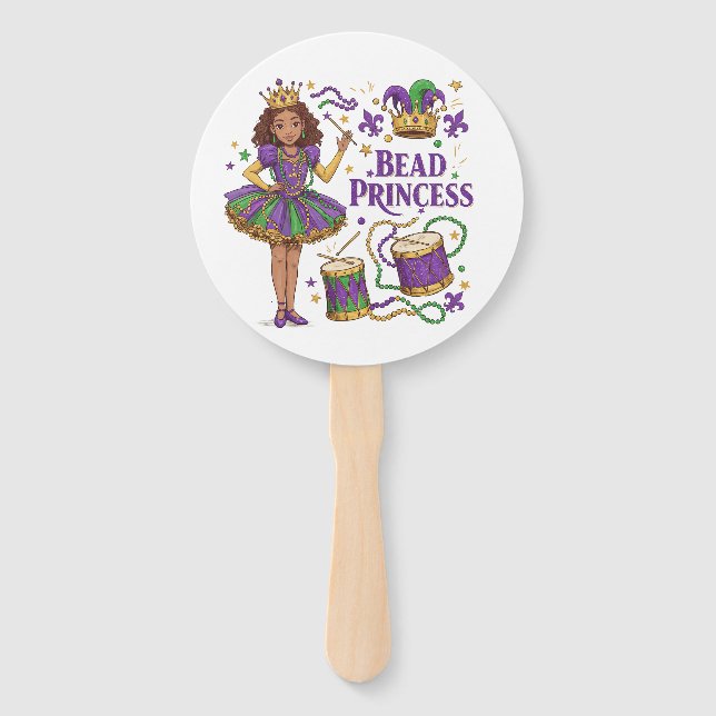 Leque Princesa Miçanga - Carnaval de Mardi Gras (Frente)
