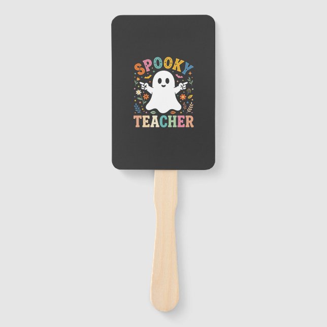 Leque Professor Assustador Fantasma Fofo Design de Hallo (Frente)