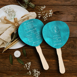 Leque Programa Aqua Turquoise & Teal Watercolor