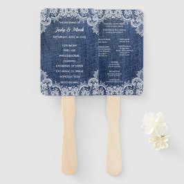 Leque Programa Blue Jean Denim E Lace Wedding