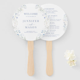 Leque Programa Blue Meadow Wild Flower Wreath Weding Pro