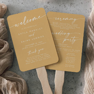 Leque Programa Casamento Boho Chic Yellow Marigold
