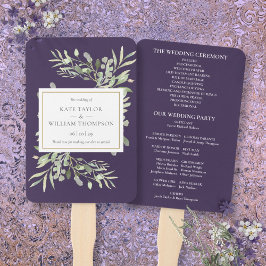 Leque Programa Casamento com Lavanda verde