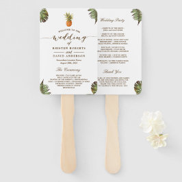 Leque Programa Casamento de Folhas Tropicais Pineapple L