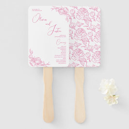 Leque Programa Casamento de Peony Elegance