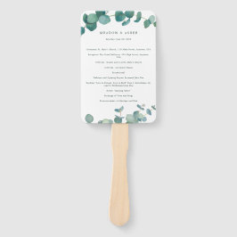 Leque Programa Casamento Eucalyptus Adelaide Watercolor