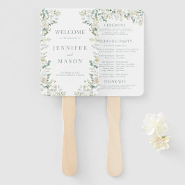 Leque Programa Casamento Eucalyptus Greenery deixa Boho