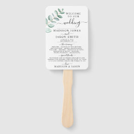 Leque Programa Casamento Minimalista Eucalyptus Greenery