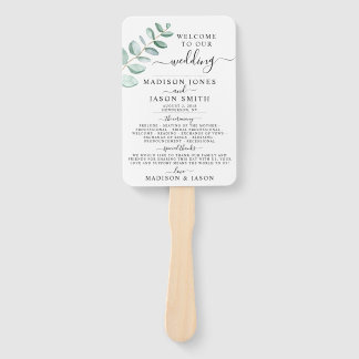 Leque Programa Casamento Minimalista Eucalyptus Greenery