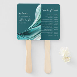 Leque Programa Casamento-Moderno Emerald Green-