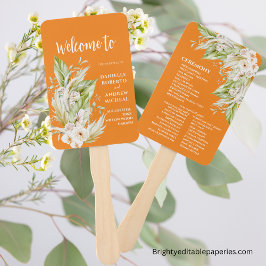 Leque Programa Casamento Pampas Grass Bright Terracotta