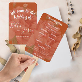 Leque Programa Casamento Rust Terracotta Casamento Minim
