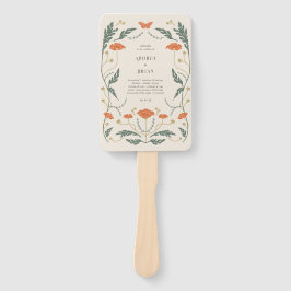 Leque Programa Casamento Vintage Art Nouveau