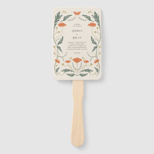 Leque Programa Casamento Vintage Art Nouveau
