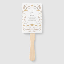 Leque Programa Casamento Vintage Art Nouveau