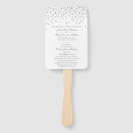 Leque Programa Casamento Vintage Glam Silver Confetti