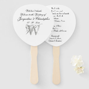 Leque Programa Clássico de Casamento Romântico de Branco