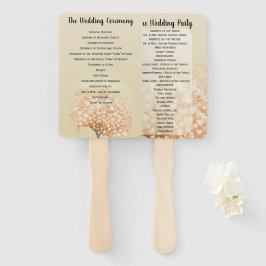 Leque Programa Coral Heart Leaf Tree Weding