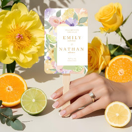 Leque Programa de Aquarela de Casamento entre Frutas e F