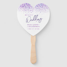 Leque Programa de aquarelas roxas de casamentos