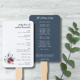 Leque Programa de Blush de Marinho Floral Moderno