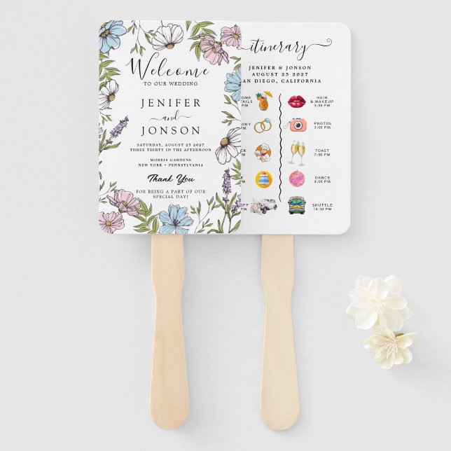 Leque  Programa de Casamento  (Frente e Verso)