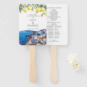 Leque Programa de Casamento Aquarela de Limões de Santor