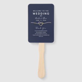 Leque Programa de Casamento Azul Marinho Moderno