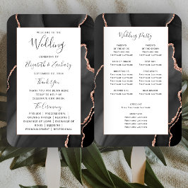 Leque Programa de Casamento Black Rose Gold Agate