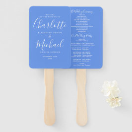 Leque Programa de Casamento Blue Cornflower Assinatura S
