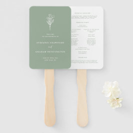 Leque Programa de Casamento Boho Minimalista Botânico Ve