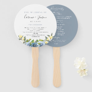 Leque Programa de Casamento Botânico Amarelo Dusty