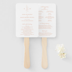 Leque Programa de Casamento Botânico Elegante Clean Peac