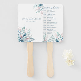 Leque Programa de Casamento Botânico Pastel