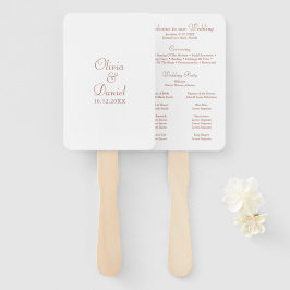 Leque Programa de Casamento Branco Terracota Minimalista