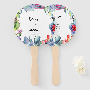 Leque Programa de casamento Cactos e suculentos