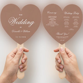 Leque Programa de Casamento Cardíaco de Manuscrito Terre