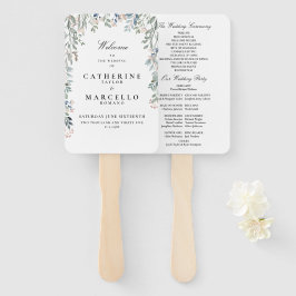 Leque Programa de Casamento Cascata Floral Elegante